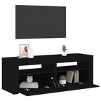 TV spintelė su LED apšvietimu, juodos spalvos, 120x35x40 cm