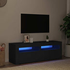TV spintelė su LED apšvietimu, juodos spalvos, 120x35x40 cm