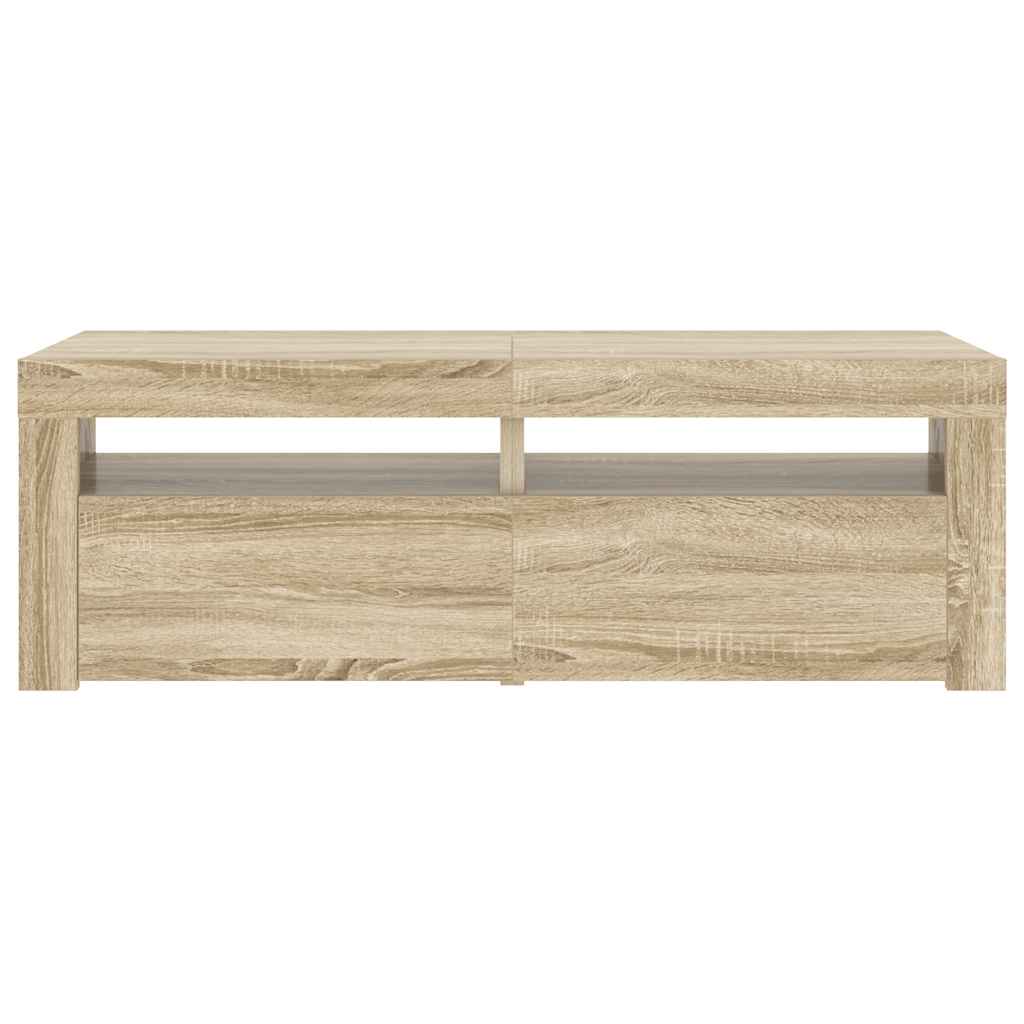TV spintelė su LED, sonoma ąžuolo, 120x35x40 cm