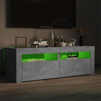 TV spintelė su LED apšvietimu, betono pilka, 120x35x40 cm