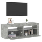 TV spintelė su LED apšvietimu, betono pilka, 120x35x40 cm