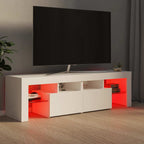 Televizoriaus spintelė su LED apšvietimu, balta, 140x36,5x40cm