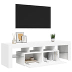 Televizoriaus spintelė su LED apšvietimu, balta, 140x36,5x40cm