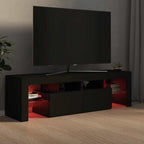 Televizoriaus spintelė su LED apšvietimu, juoda, 140x36,5x40cm