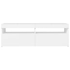 Televizoriaus spintelė su LED apšvietimu, balta, 120x35x40cm