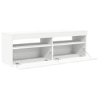 Televizoriaus spintelė su LED apšvietimu, balta, 120x35x40cm