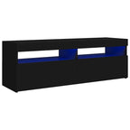 TV spintelė su LED apšvietimu, juoda, 120x35x40cm