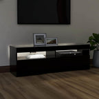 TV spintelė su LED apšvietimu, juoda, 120x35x40cm