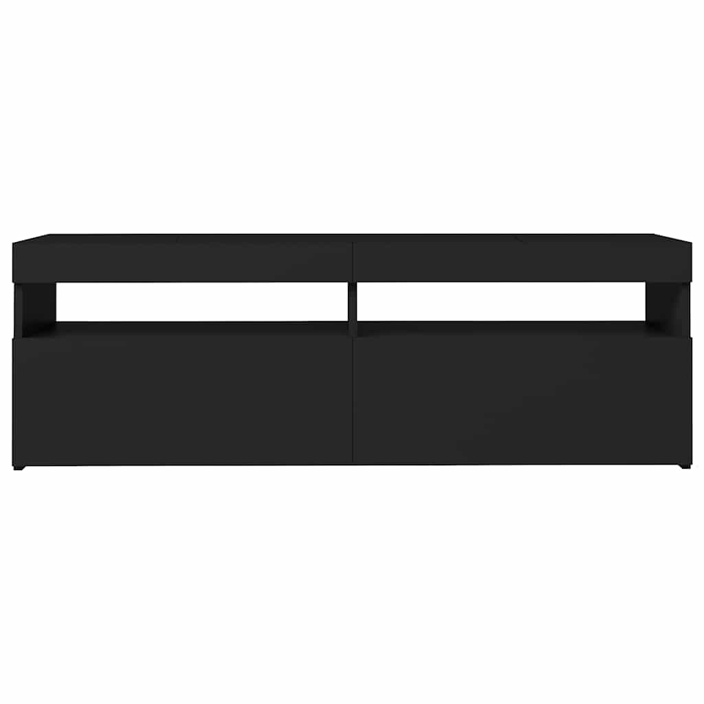 TV spintelė su LED apšvietimu, juoda, 120x35x40cm