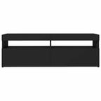 TV spintelė su LED apšvietimu, juoda, 120x35x40cm