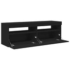 TV spintelė su LED apšvietimu, juoda, 120x35x40cm