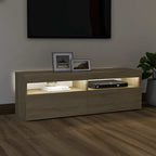 Televizoriaus spintelė su LED apšvietimu, ąžuolo, 120x35x40cm