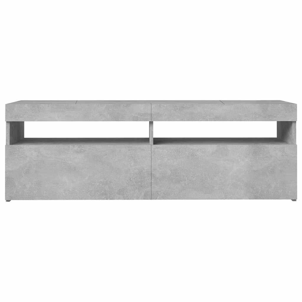 TV spintelė su LED apšvietimu, betono pilka, 120x35x40 cm