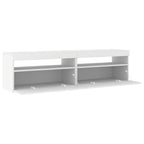 Televizoriaus spintelės su LED, 2vnt., baltos, 75x35x40cm