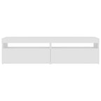 Televizoriaus spintelės su LED, 2vnt., baltos, 75x35x40cm