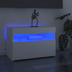 Televizoriaus spintelė su LED apšvietimu, balta, 60x35x40cm