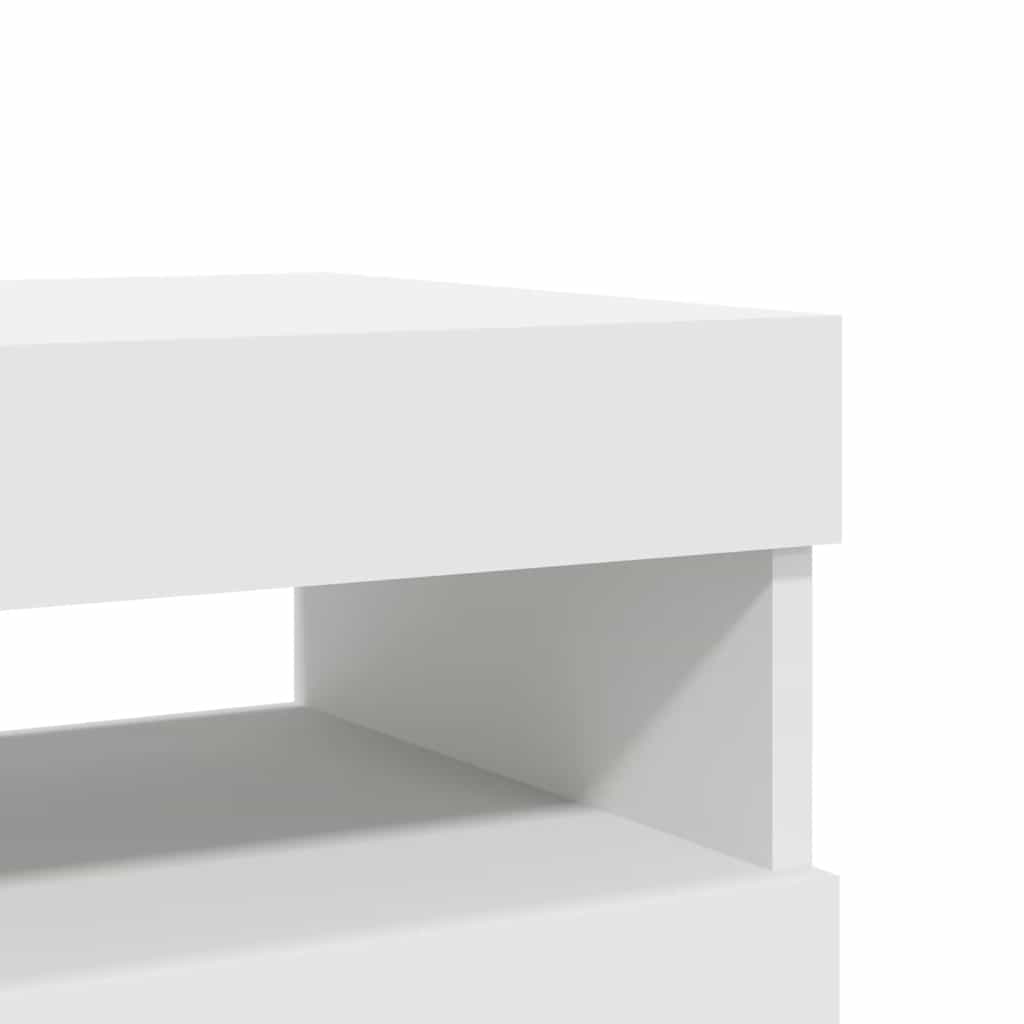 TV spintelės su LED apšvietimu, 2vnt., baltos, 60x35x40cm