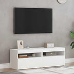TV spintelės su LED apšvietimu, 2vnt., baltos, 60x35x40cm