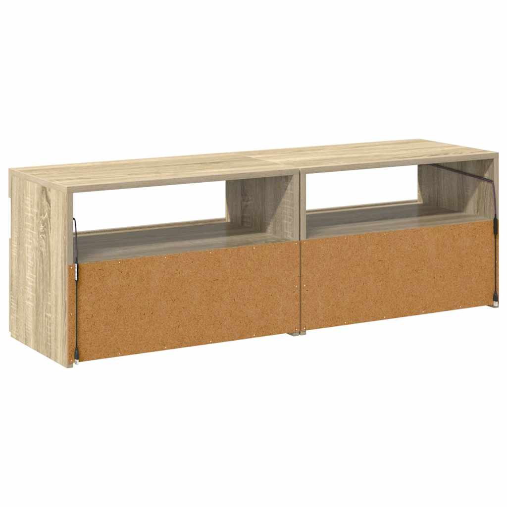TV spintelės su LED apšvietimu, 2vnt., ąžuolo, 60x35x40cm