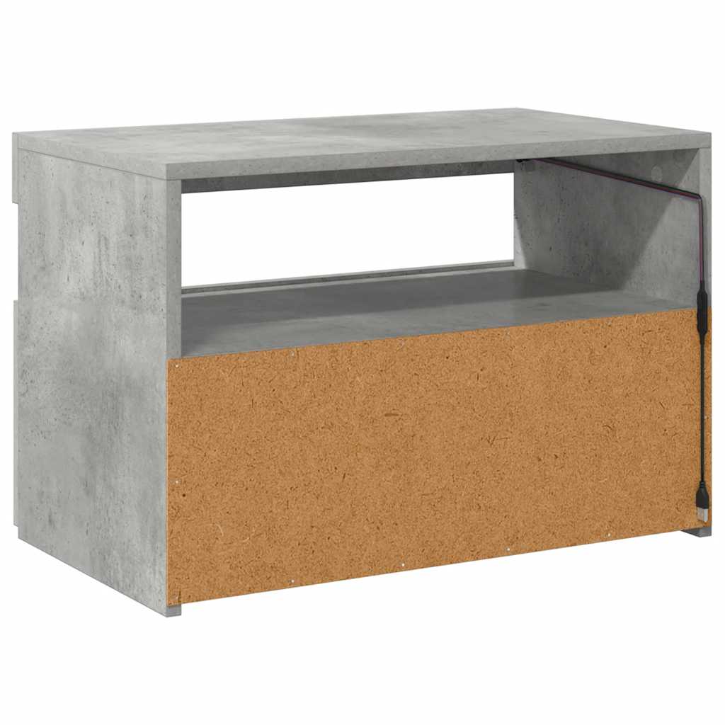 Televizoriaus spintelė su LED, betono pilka, 60x35x40cm