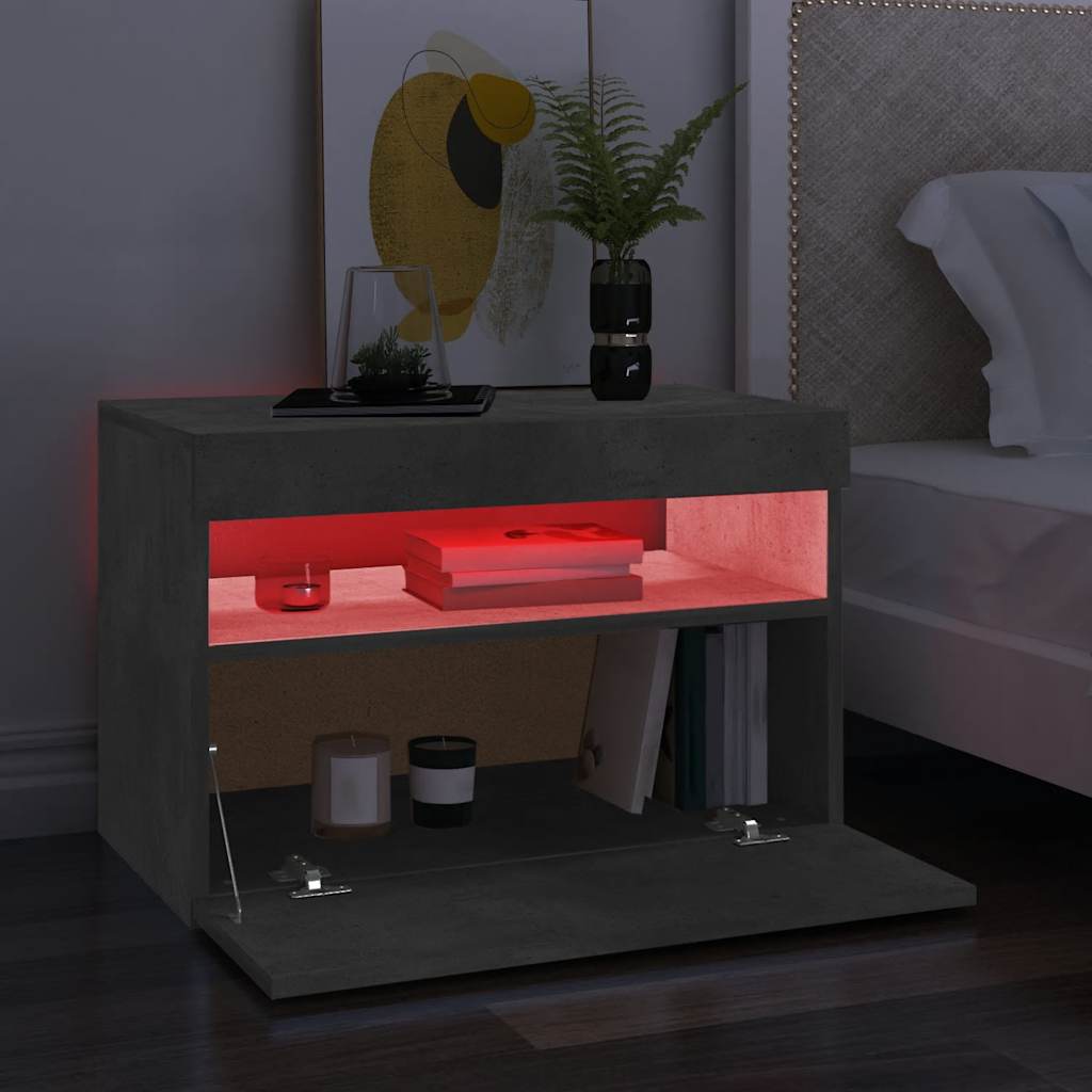 Televizoriaus spintelė su LED, betono pilka, 60x35x40cm