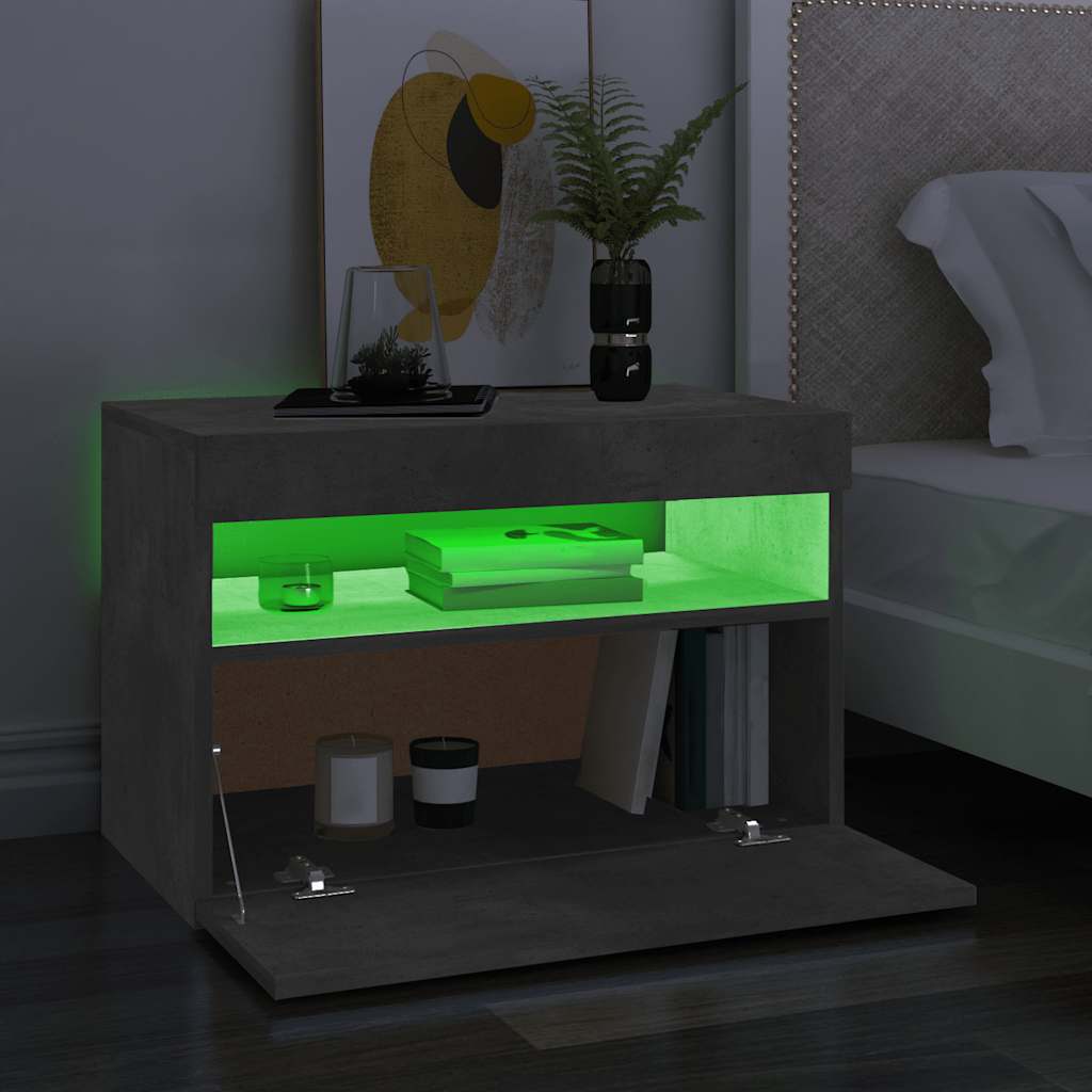 Televizoriaus spintelė su LED, betono pilka, 60x35x40cm