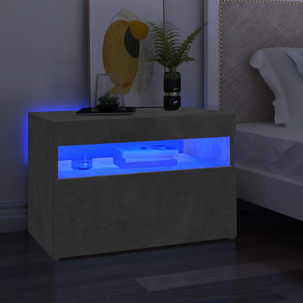 Televizoriaus spintelė su LED, betono pilka, 60x35x40cm