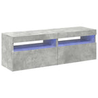 TV spintelės su LED apšvietimu, 2vnt., pilkos, 60x35x40cm