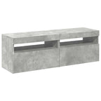 TV spintelės su LED apšvietimu, 2vnt., pilkos, 60x35x40cm