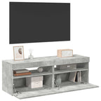 TV spintelės su LED apšvietimu, 2vnt., pilkos, 60x35x40cm