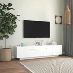 Televizoriaus spintelė su LED apšvietimu, balta, 160x35x40cm