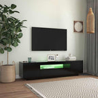 Televizoriaus spintelė su LED apšvietimu, juoda, 160x35x40cm