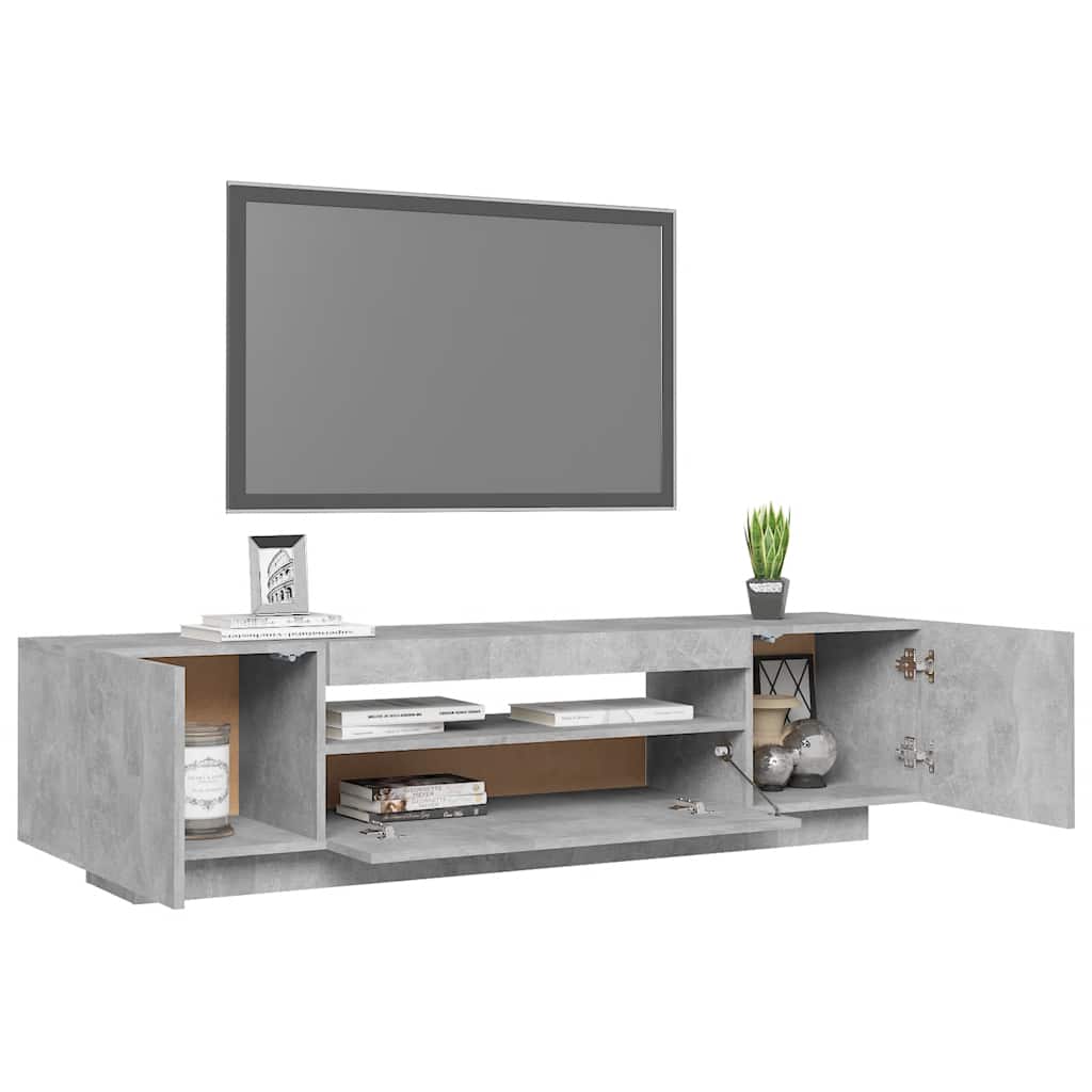 Televizoriaus spintelė su LED apšvietimu, pilka, 160x35x40cm