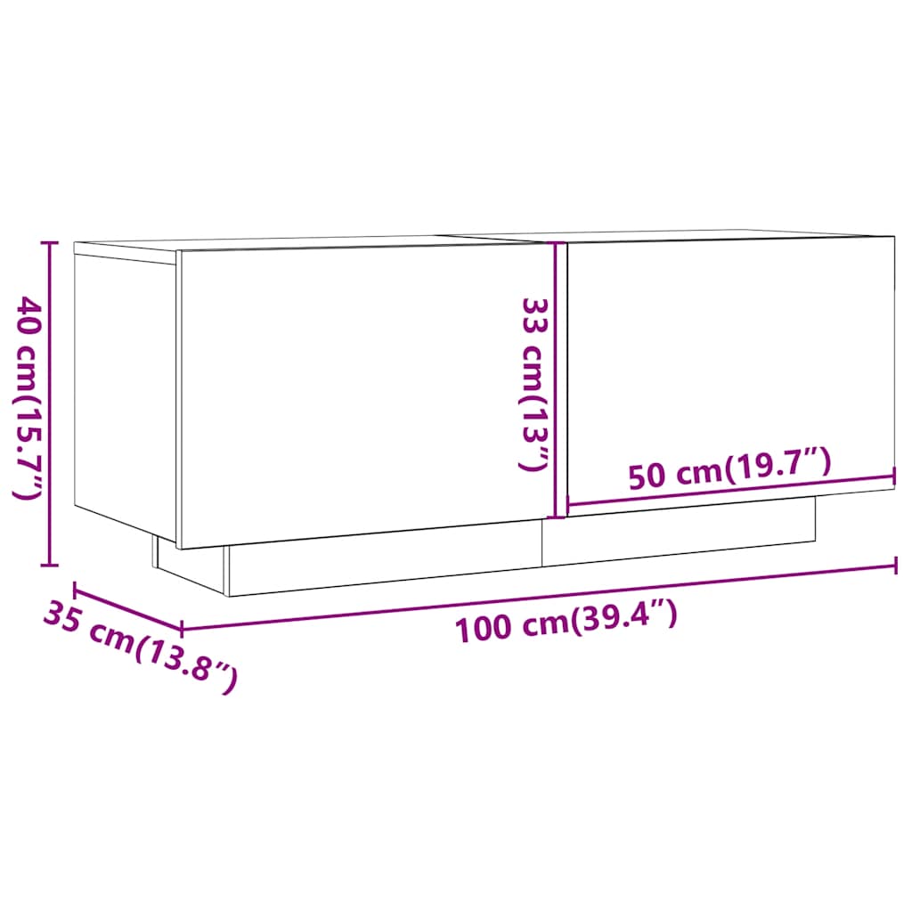 Televizoriaus spintelė, betono pilka, 100x35x40cm, mediena