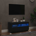 Televizoriaus spintelė su LED apšvietimu, juoda, 80x35x40cm