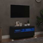Televizoriaus spintelė su LED apšvietimu, juoda, 80x35x40cm