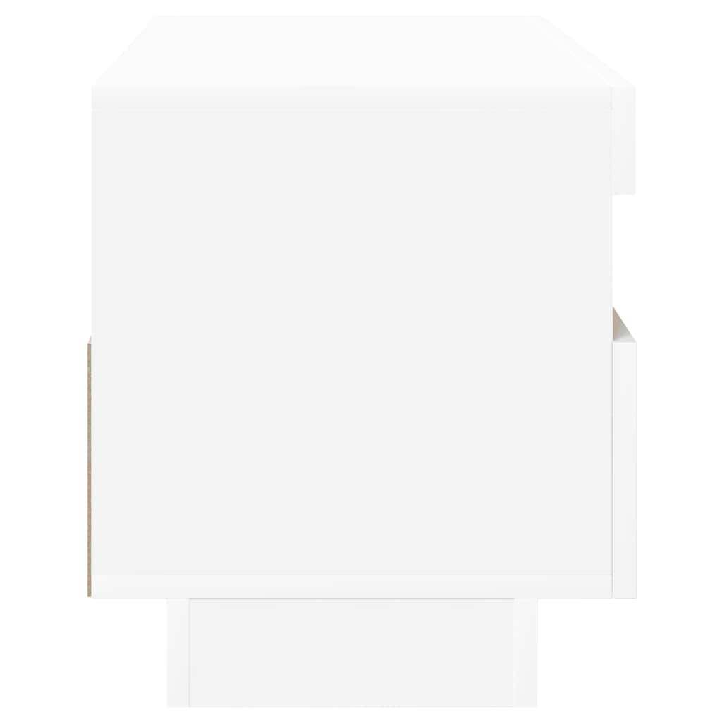 Televizoriaus spintelė su LED apšvietimu, balta, 100x35x40cm