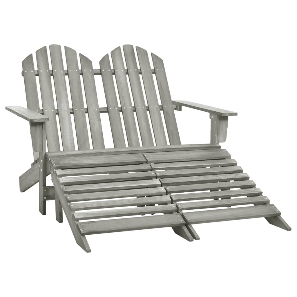 Dvivietė sodo Adirondack kėdė ir otomanės, baltos, eglė