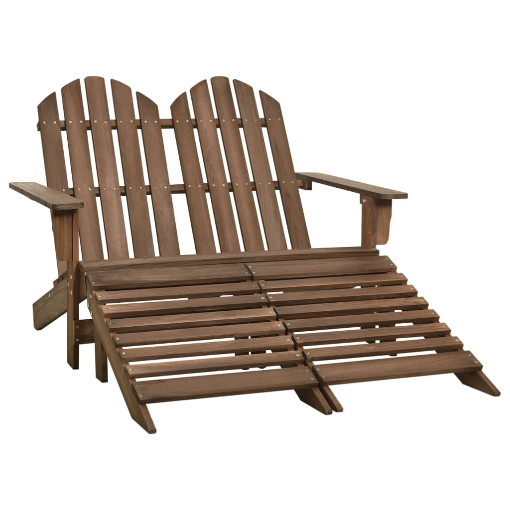 Dvivietė sodo Adirondack kėdė ir otomanės, baltos, eglė