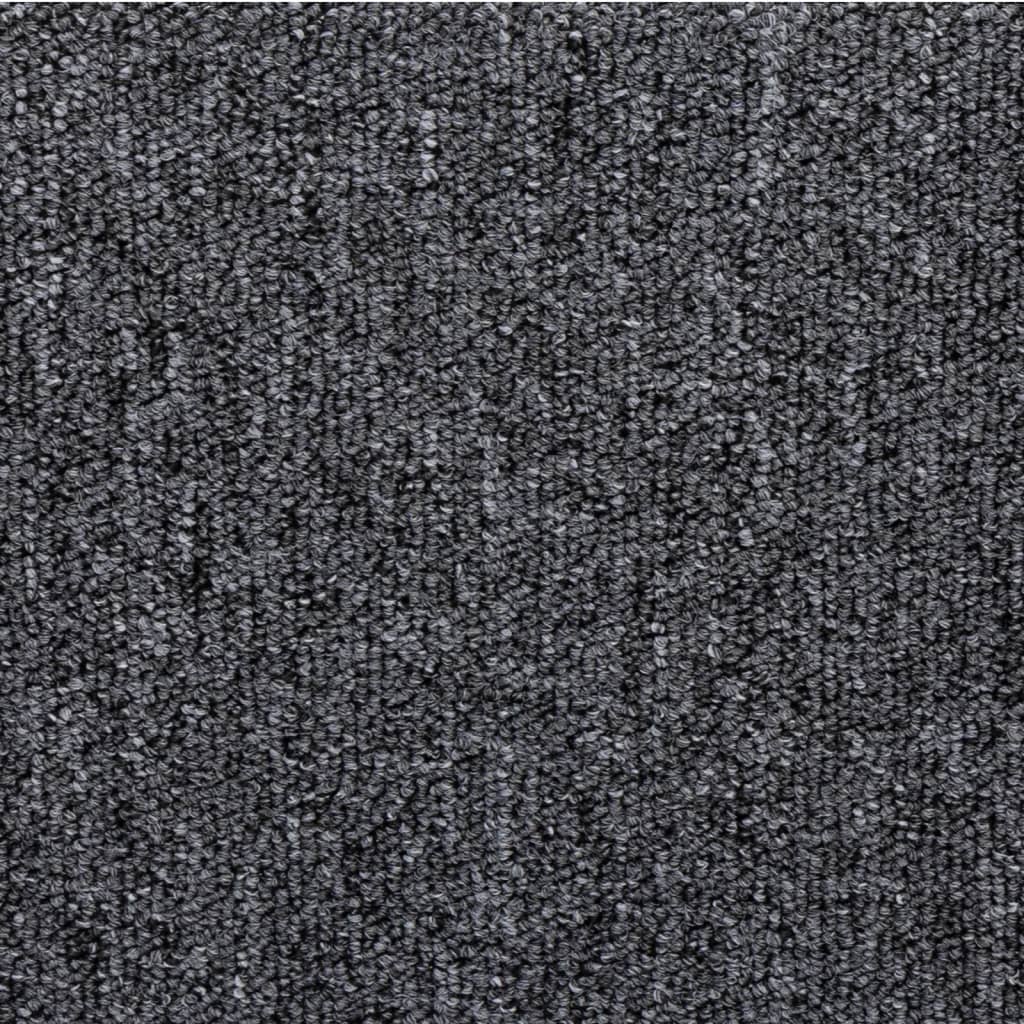 Laiptų kilimėliai, 15 vnt., 65x21x4 cm, tamsiai pilki, stačiakampiai kraštai