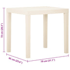 Sodo stalas, baltos spalvos, 79x65x72cm, plastikas