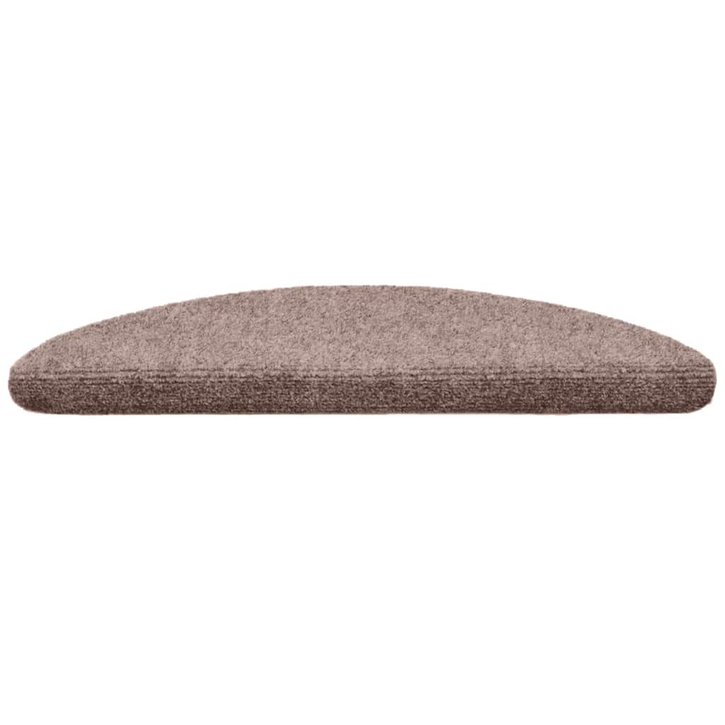 Laiptų kilimėliai, lipnūs, 5 vnt., 56x17x3 cm, šviesiai rudos spalvos, pusapvaliai