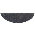 Laiptų kilimėliai, lipnūs, 5 vnt., 56x17x3 cm, tamsiai pilki, pusapvaliai