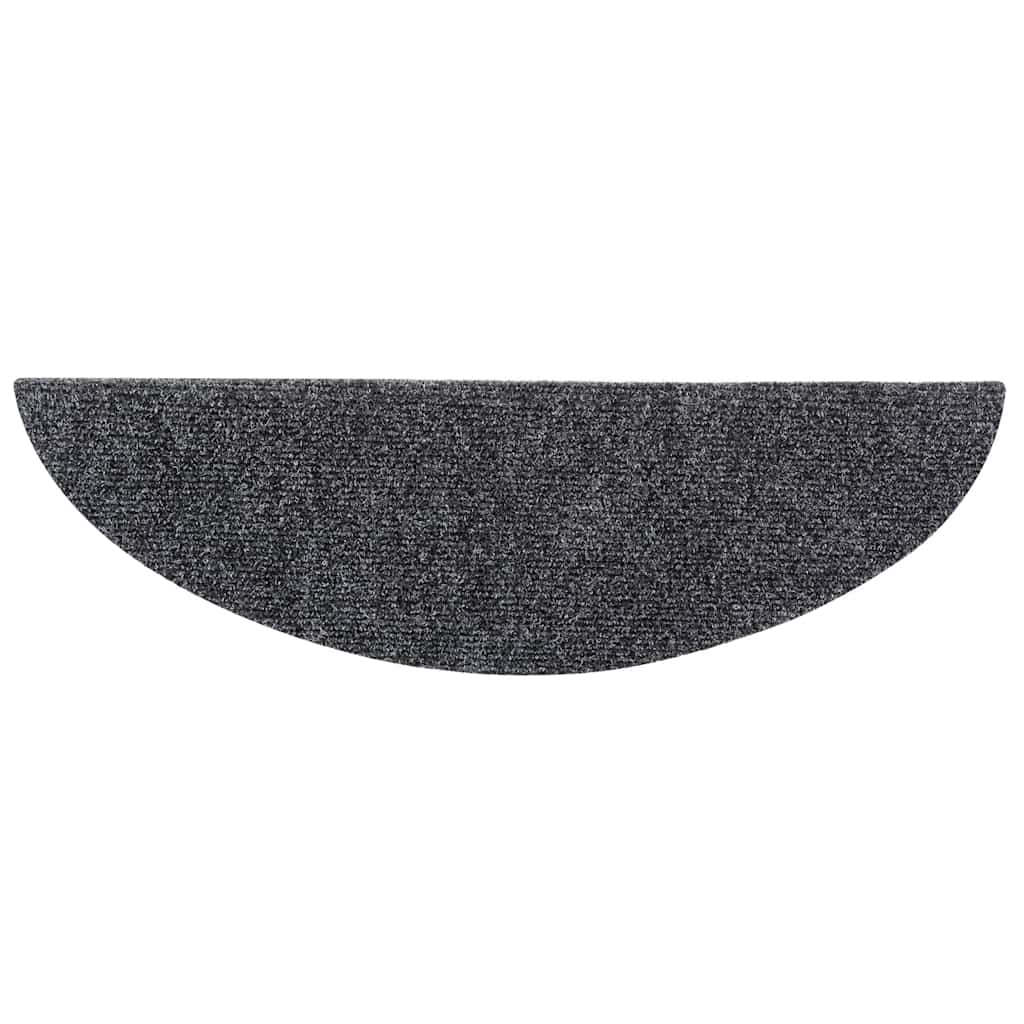 Laiptų kilimėliai, lipnūs, 10 vnt., 56x17x3 cm, tamsiai pilki, pusapvaliai