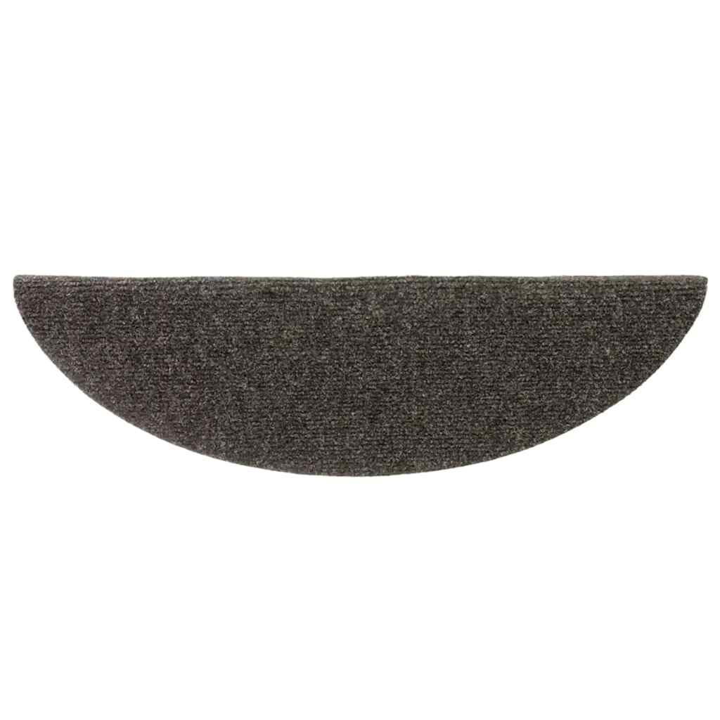 Laiptų kilimėliai, lipnūs, 10 vnt., 56x17x3 cm, antracito spalvos, pusapvaliai