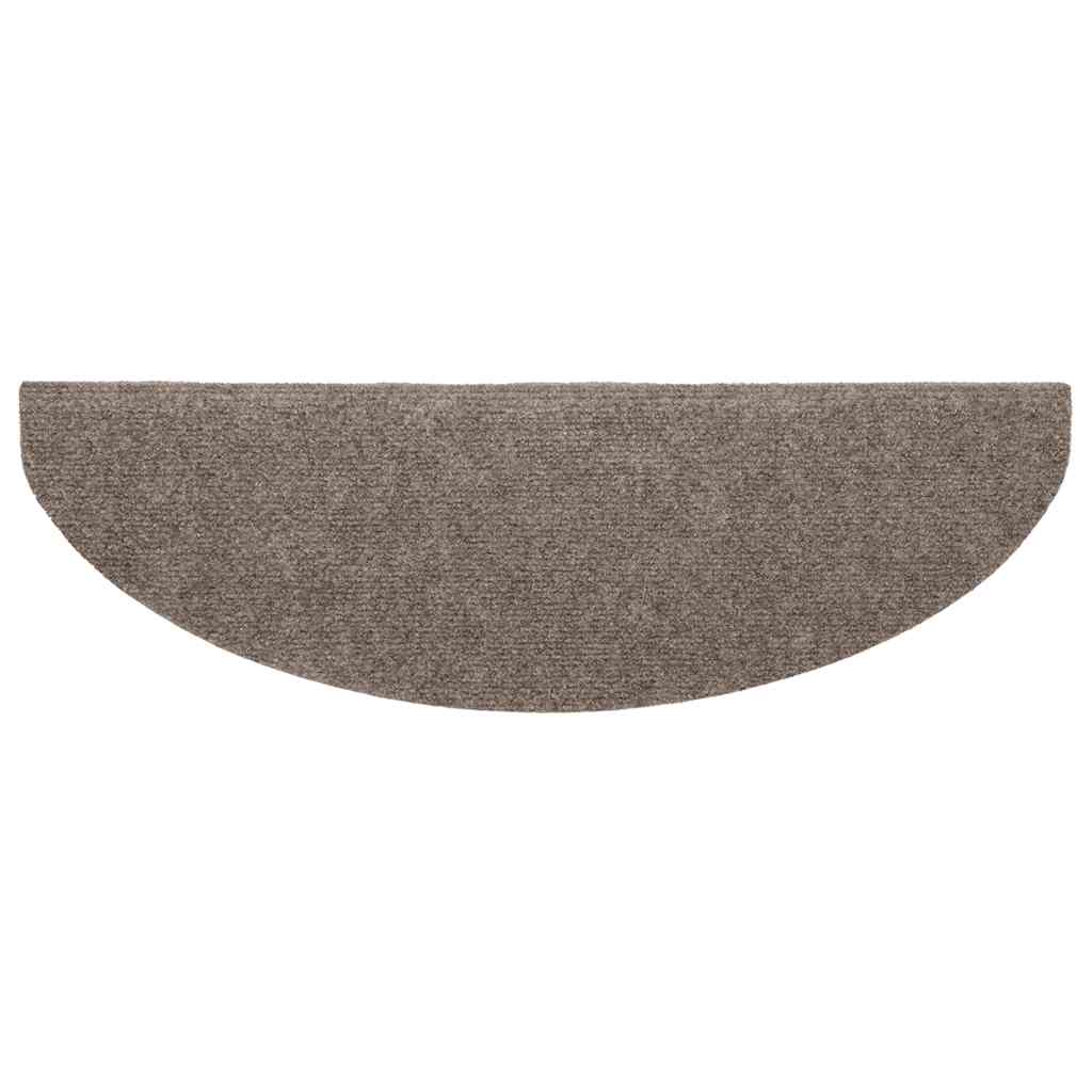Laiptų kilimėliai, lipnūs, 5 vnt., 65x21x4 cm, smėlio spalvos, pusapvaliai, dideli