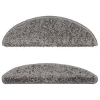Laiptų kilimėliai, 10 vnt., pilki, 56x17x3 cm, pusapvaliai