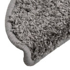 Laiptų kilimėliai, 10 vnt., pilki, 56x17x3 cm, pusapvaliai