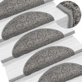 Laiptų kilimėliai, 10 vnt., pilki, 56x17x3 cm, pusapvaliai