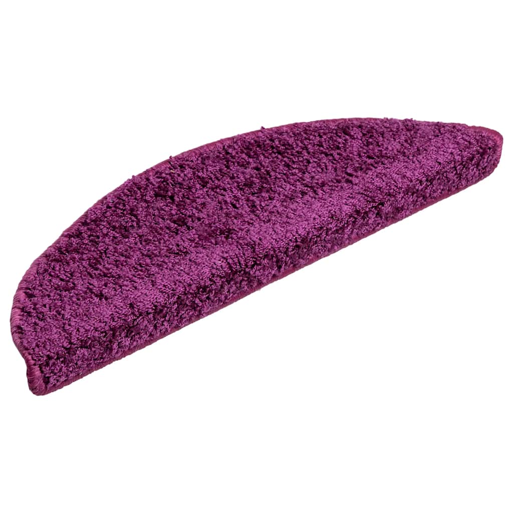 Laiptų kilimėliai, 10 vnt., 56x17x3 cm, violetiniai, pusapvaliai